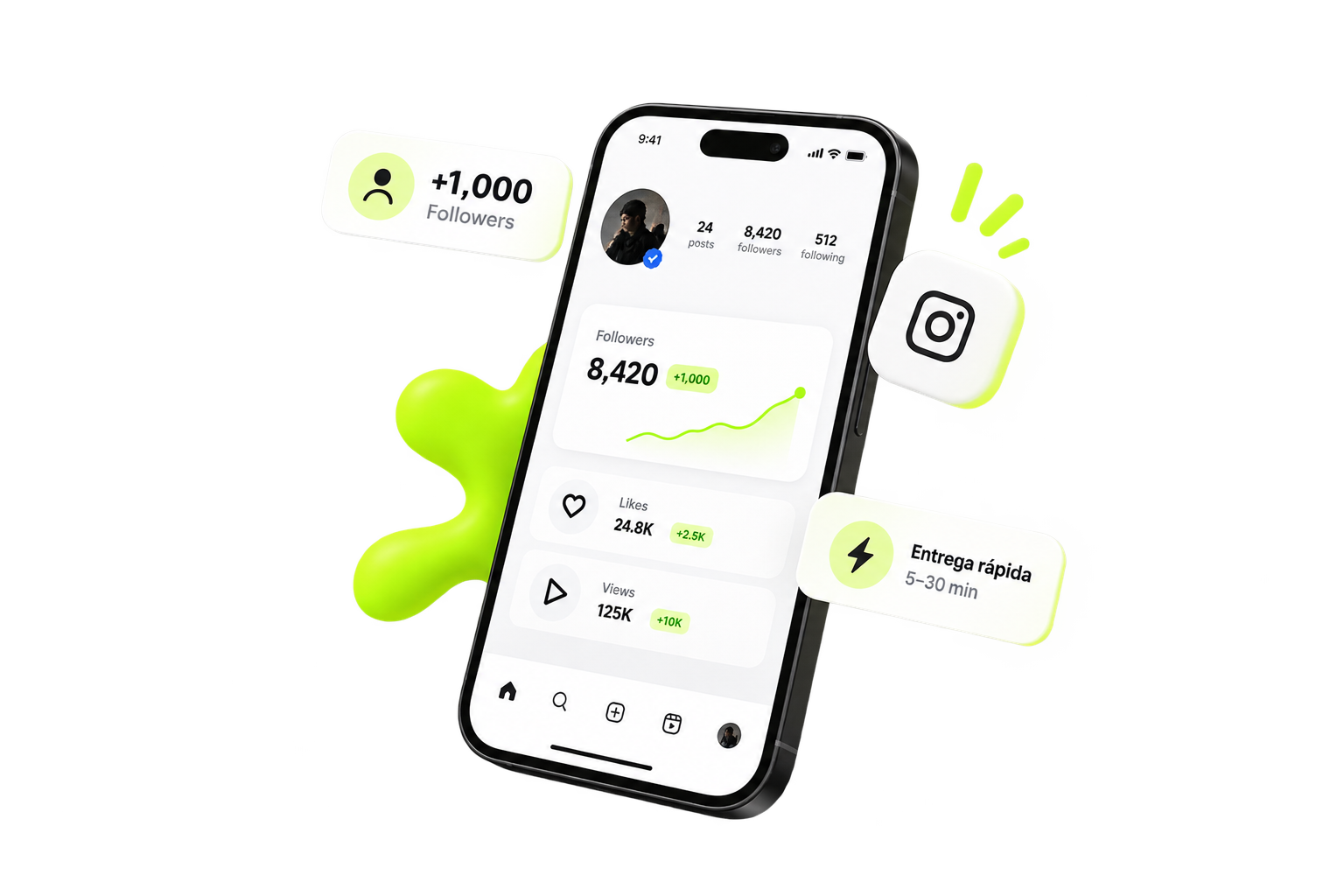 Mockup de Instagram con más visibilidad y un look más profesional
